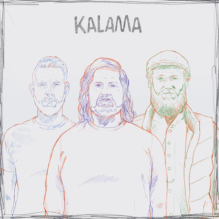 A hand drawn illustration of the band KALAMA